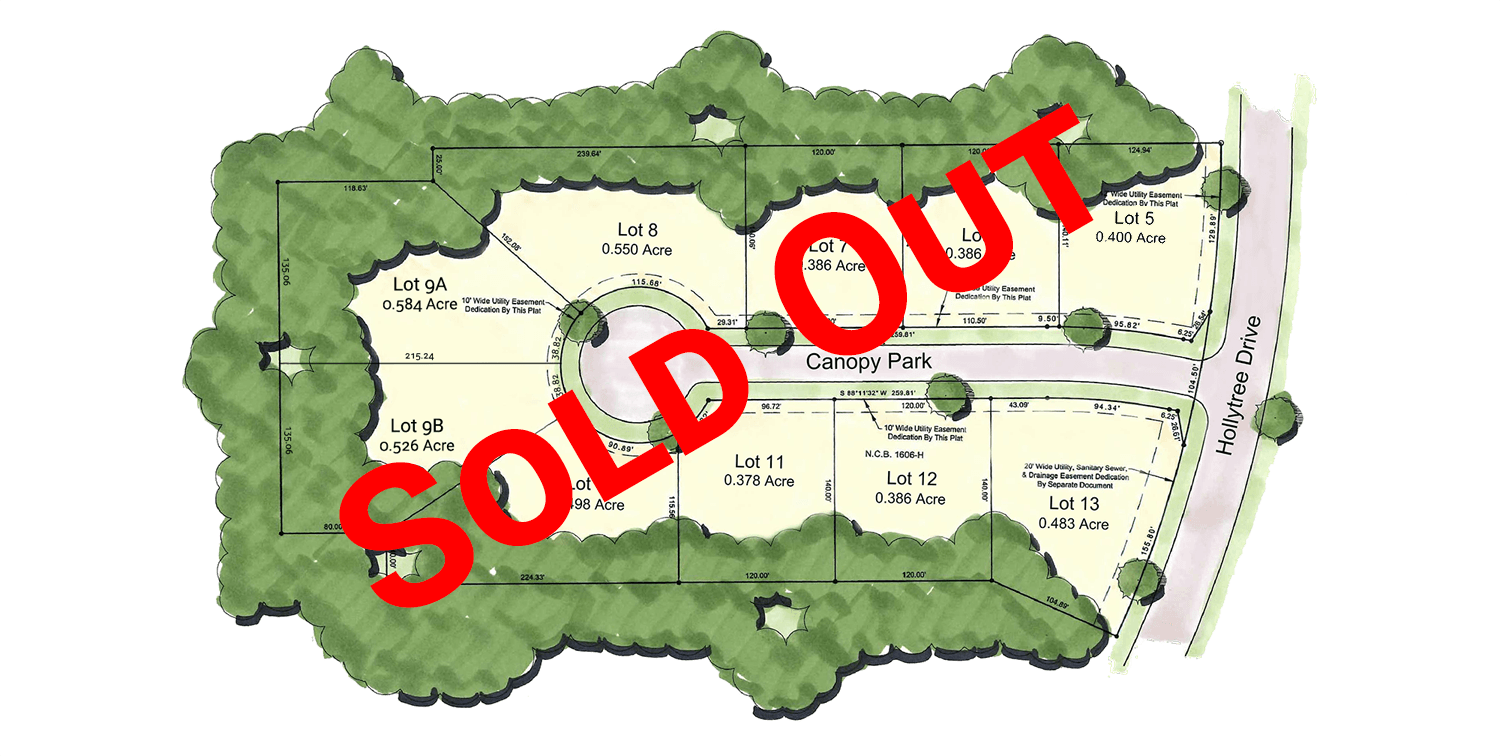A drawing of a lot that is sold out