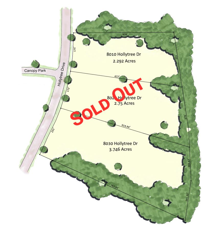 A map of a lot that is sold out