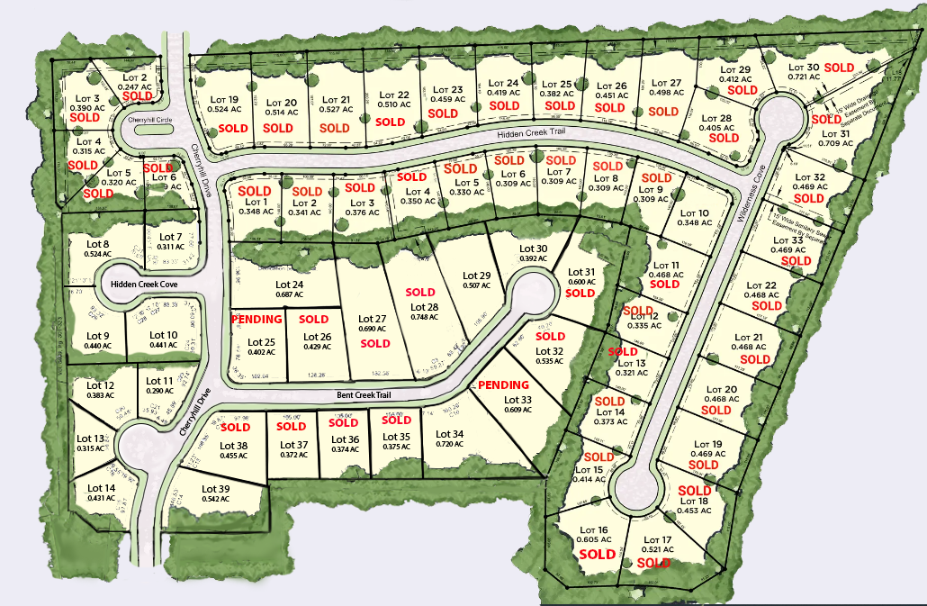 A map of a residential area with the number 7 on it
