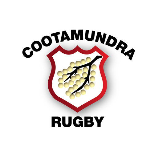 The logo for cootamundra rugby has a shield with a bunch of grapes on it