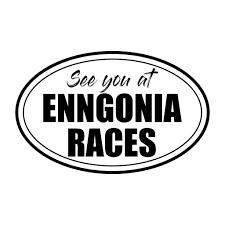 A black and white logo for enngonia races.