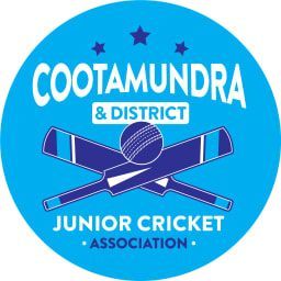 The logo for the cootamundra & district junior cricket association.
