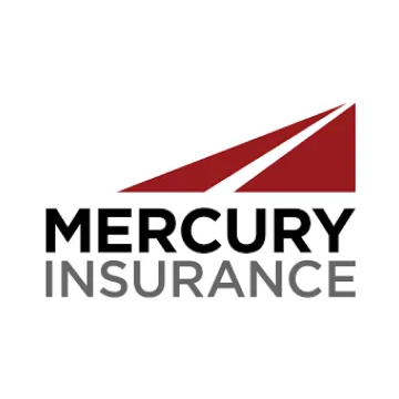 Mercury Insurance logo with red swoosh above black and gray text on white background