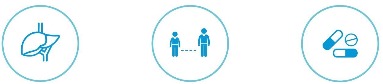 Rare disease clinical trial website design icons