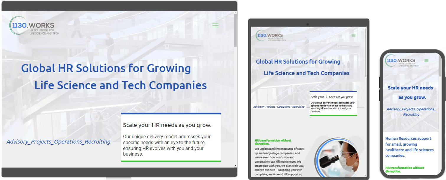 Life science HR solutions website design