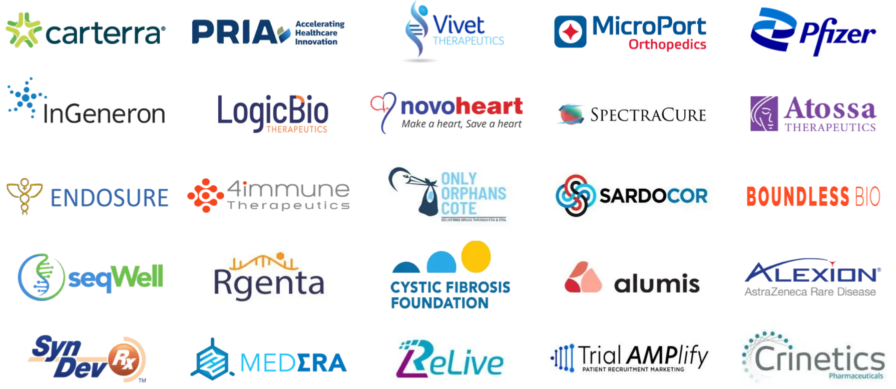 Biotech website design client logos