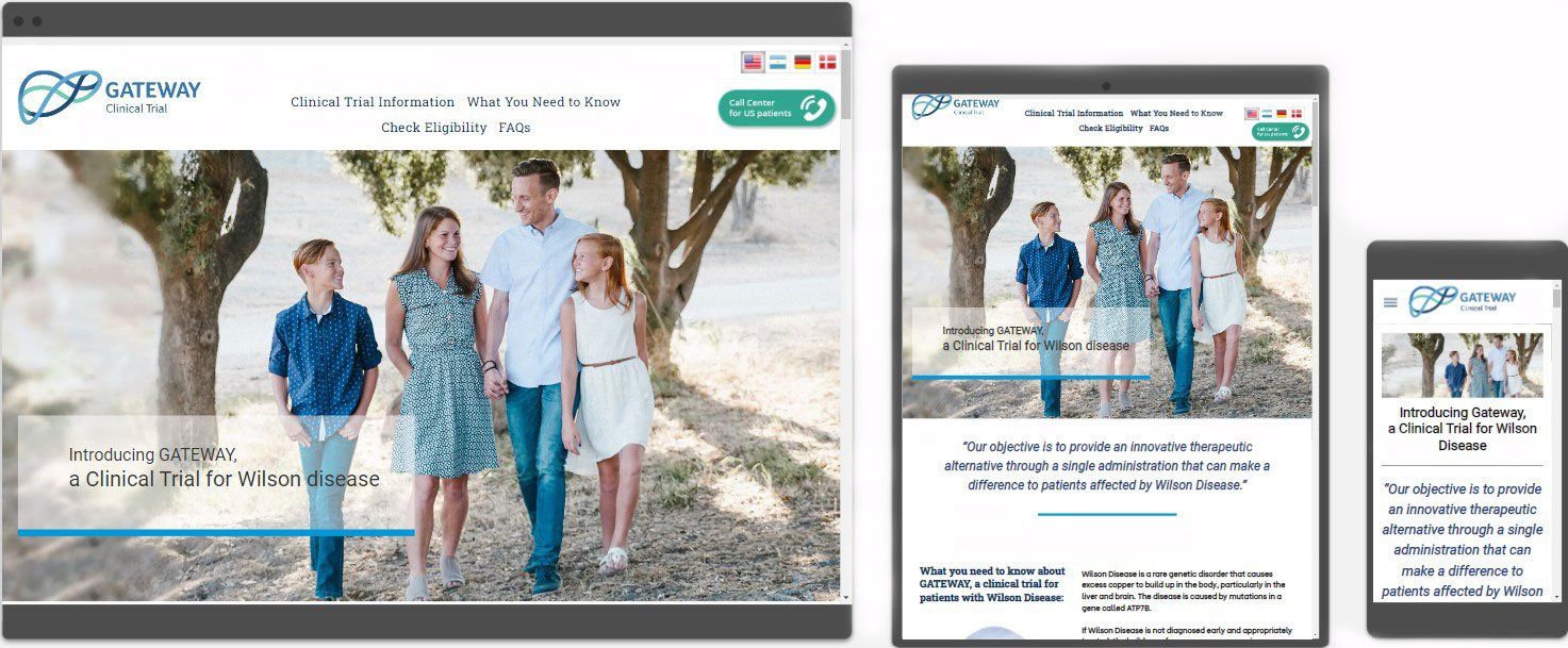 Gateway Wilson Disease Clinical Trial Website Homepage Design