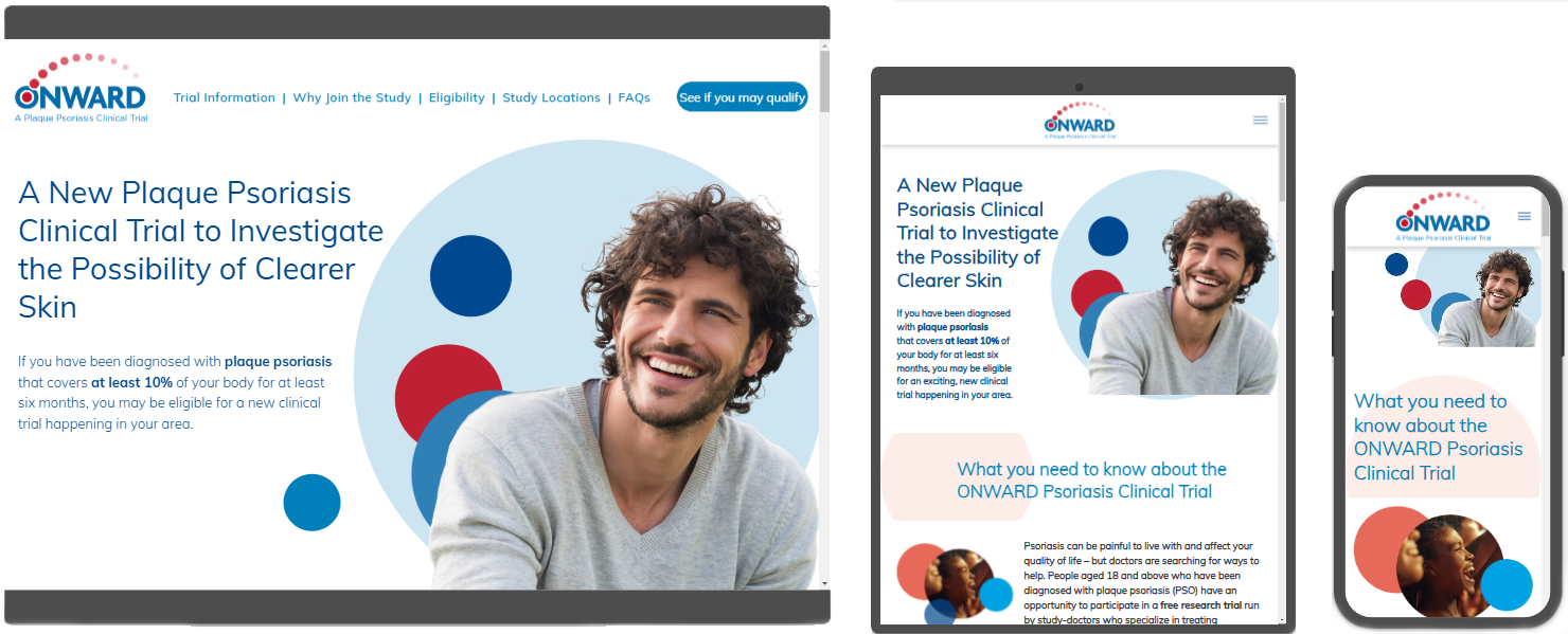 Clinical trial landing page design and SEO