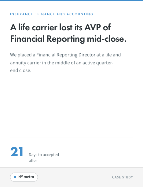 Insurance AVP Financial Reporting hire