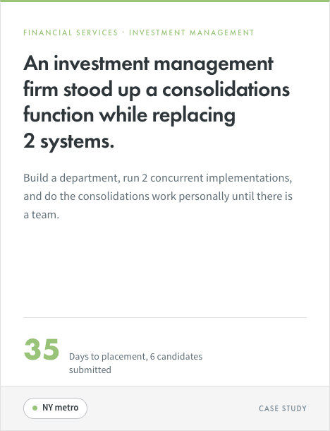 Consolidations Director hire