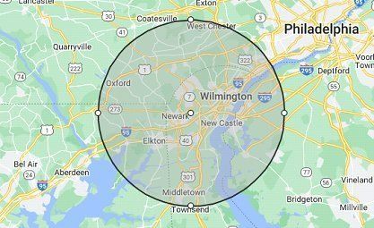 Approximate service radius Approximate service radius