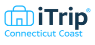 The iTrip Connecticut Coast logo features a light blue suitcase icon next to the dark blue text 
