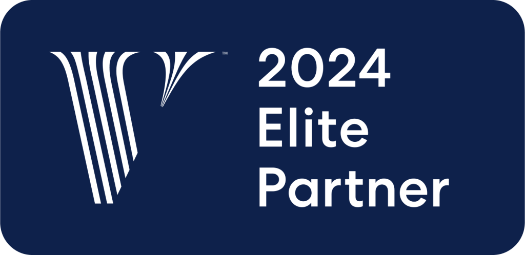 A navy blue rectangle with a white stylized