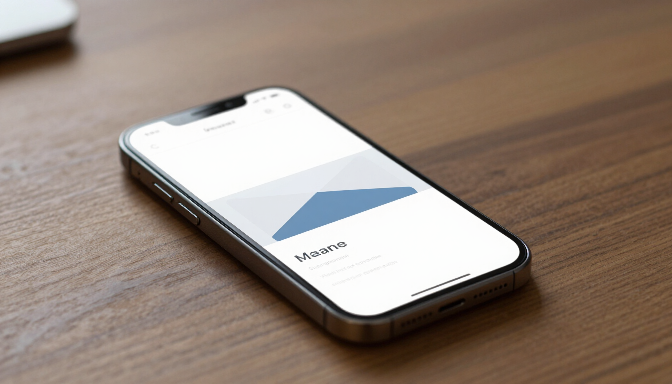 A smartphone showing a mobile-friendly website design.