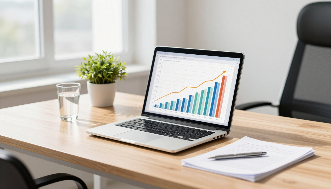 Professional office with growth charts