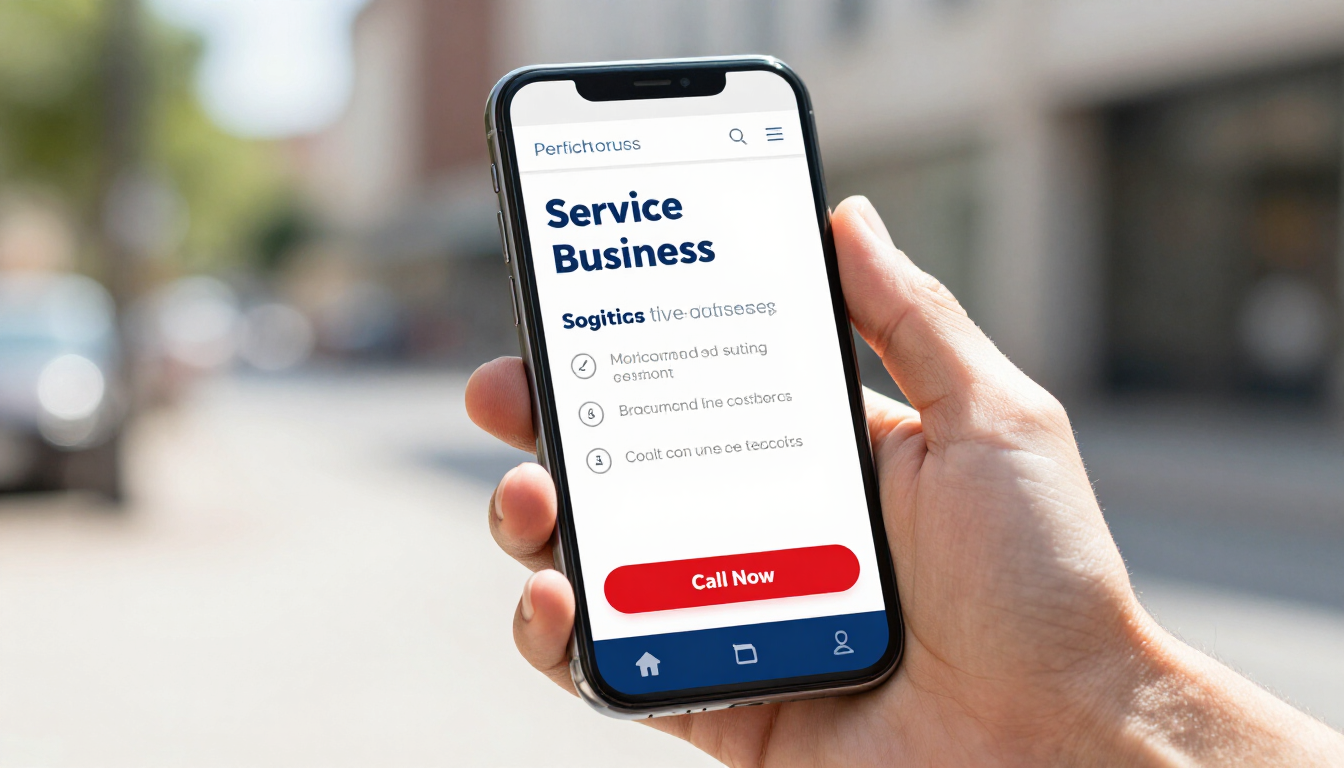 Mobile service website on a phone
