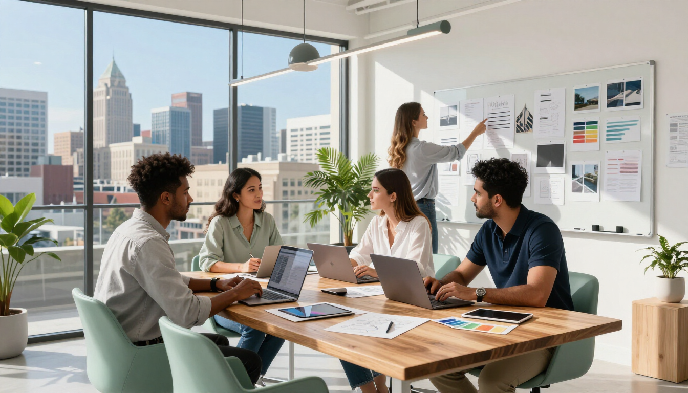 Team collaborating in Kansas City office