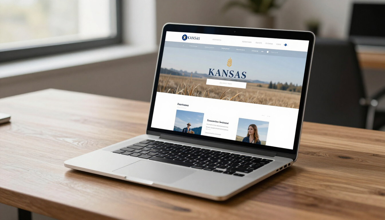 Close up of a responsive website on a laptop