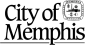City of Memphis logo in black and white with city seal above the word Memphis