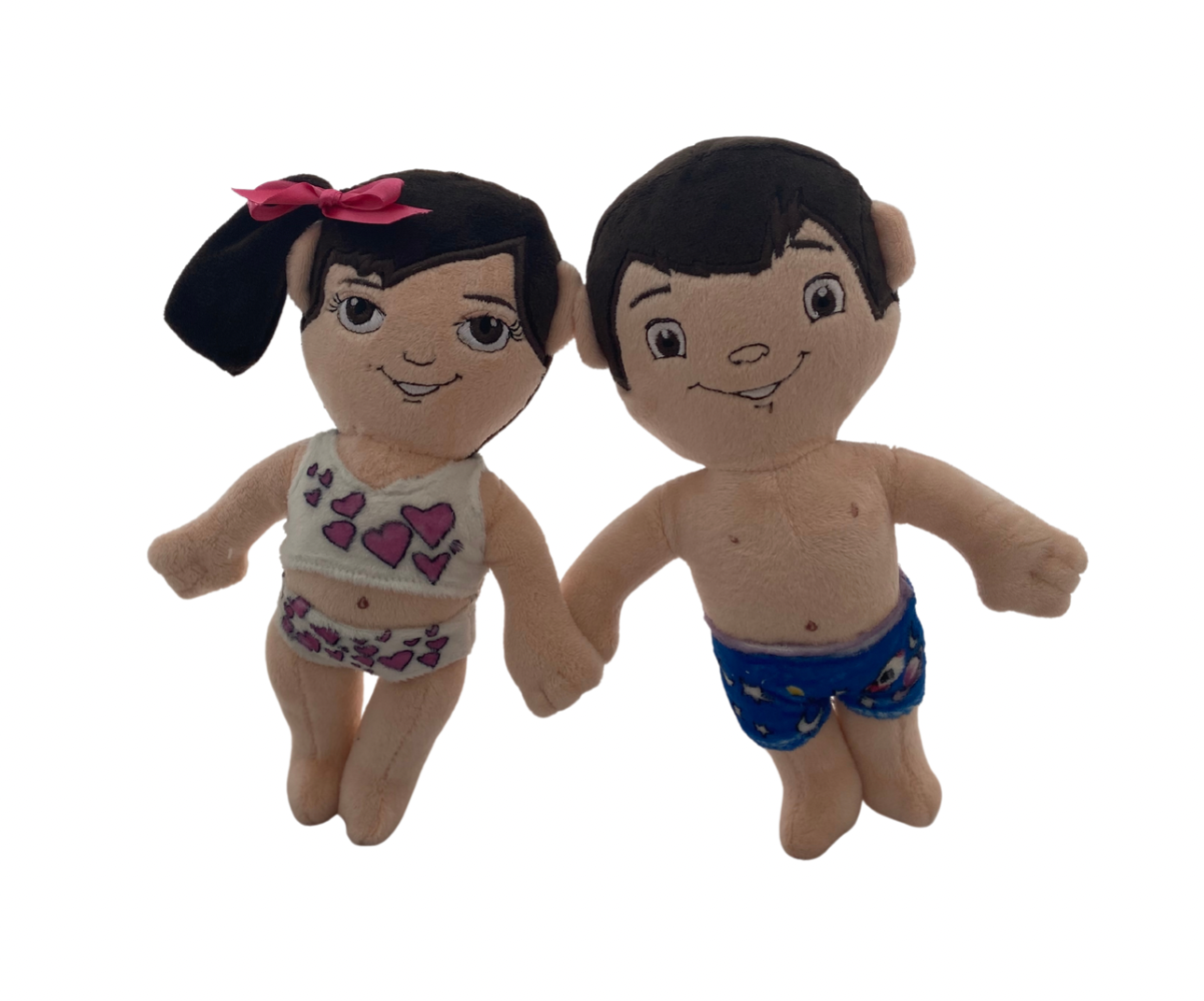 Muñecos sexuados para hablar sobre el cuerpo y su cuidado, hablar sobre prevención sexual infantil