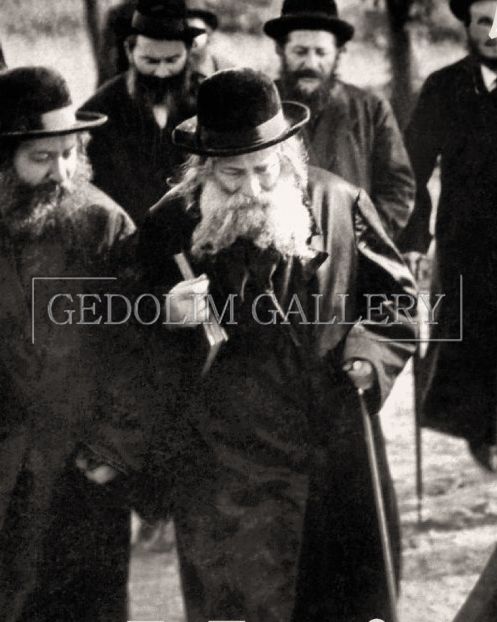 A black and white photo of a group of men with the word gedolm gallery at the bottom