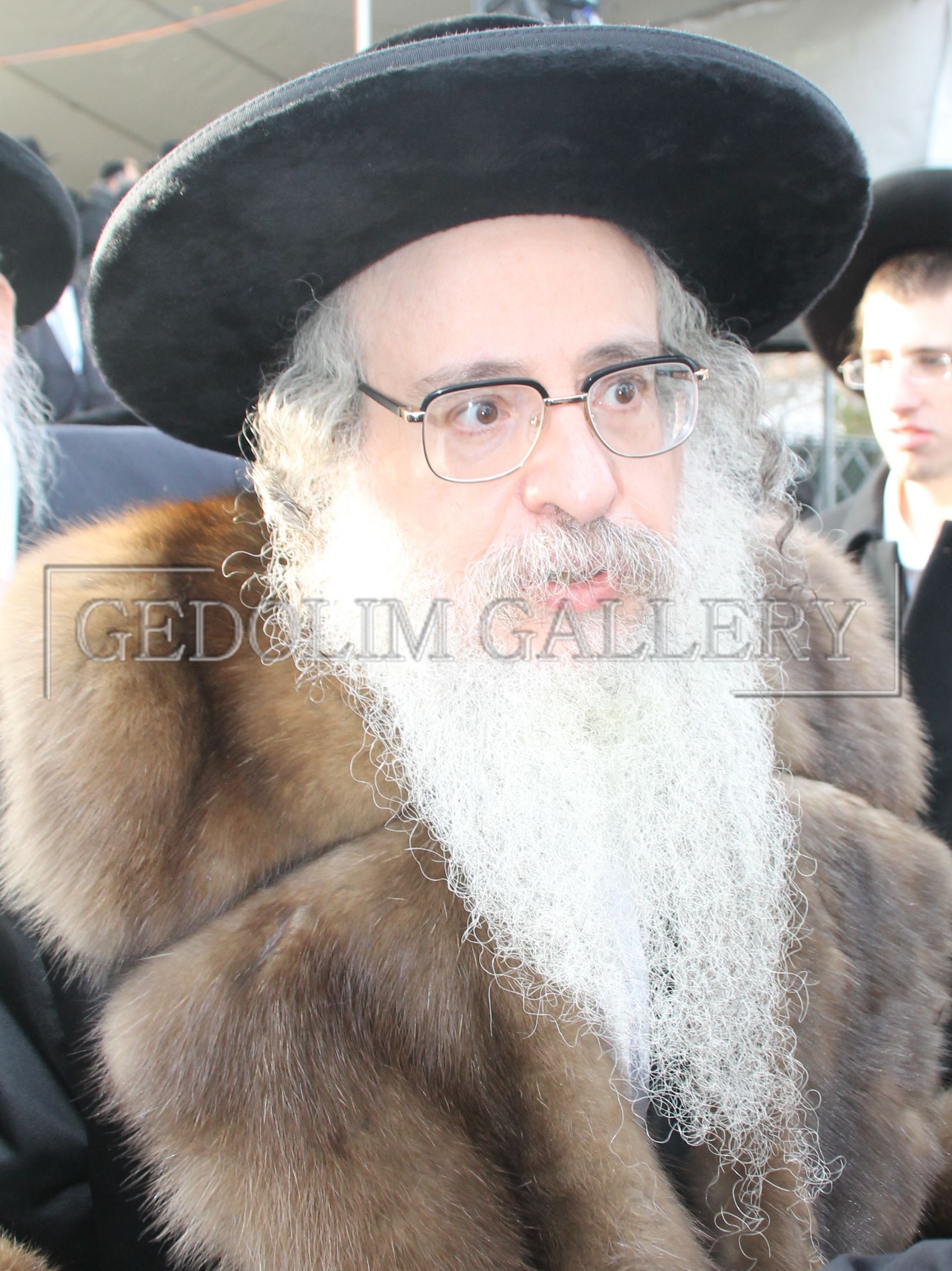 A man with a beard wearing glasses and a fur coat