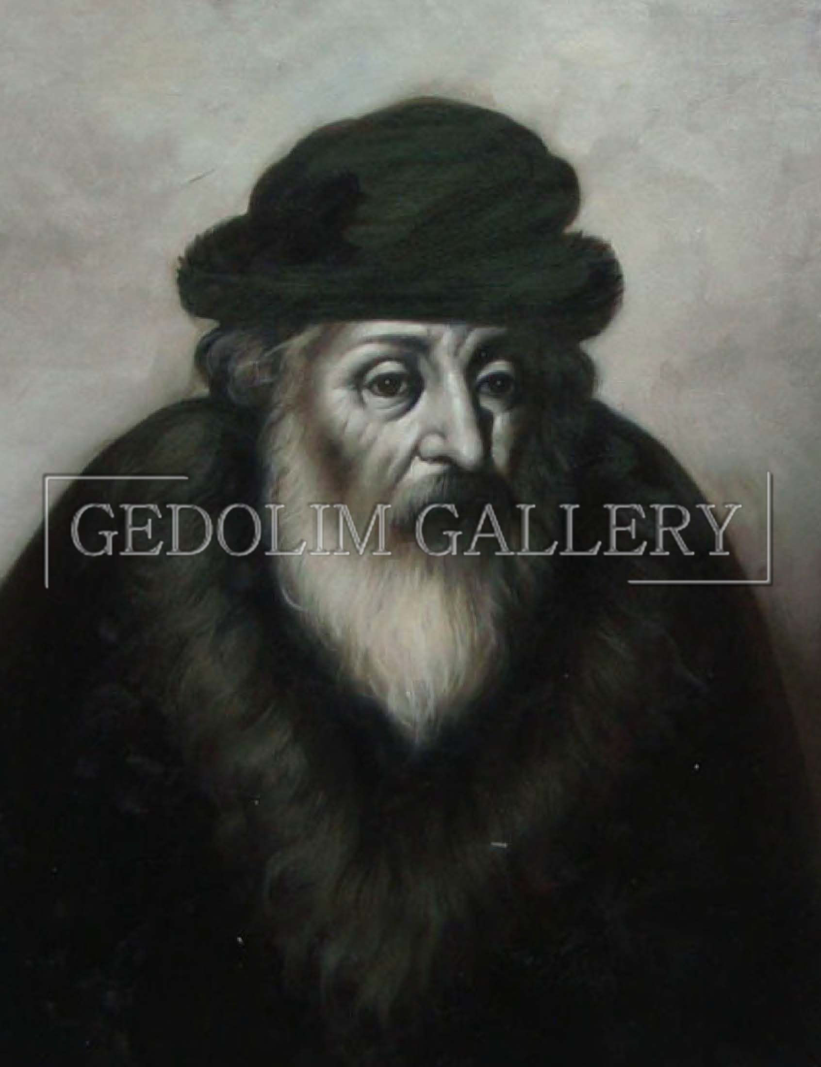 A painting of a man with a beard and a hat by gedolin gallery