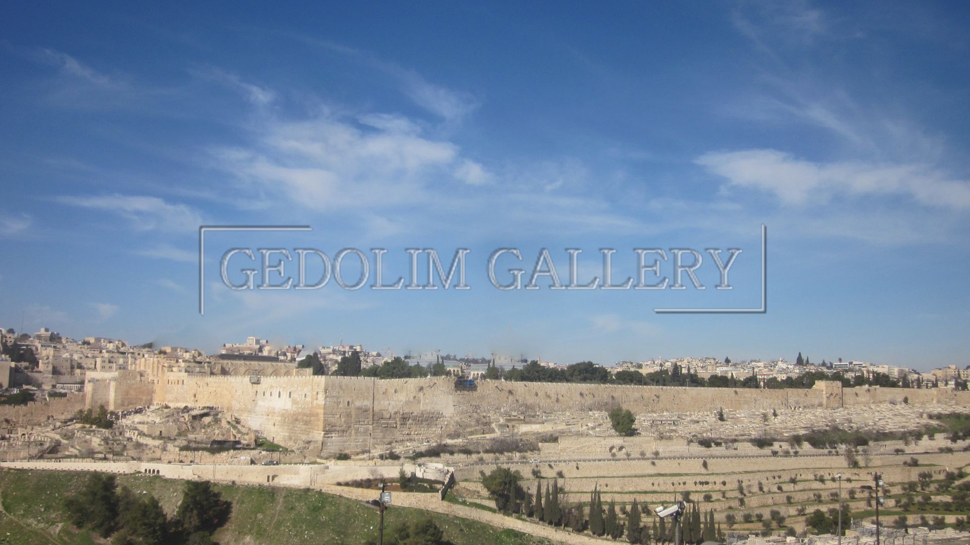 An aerial view of the city of jerusalem on a sunny day.