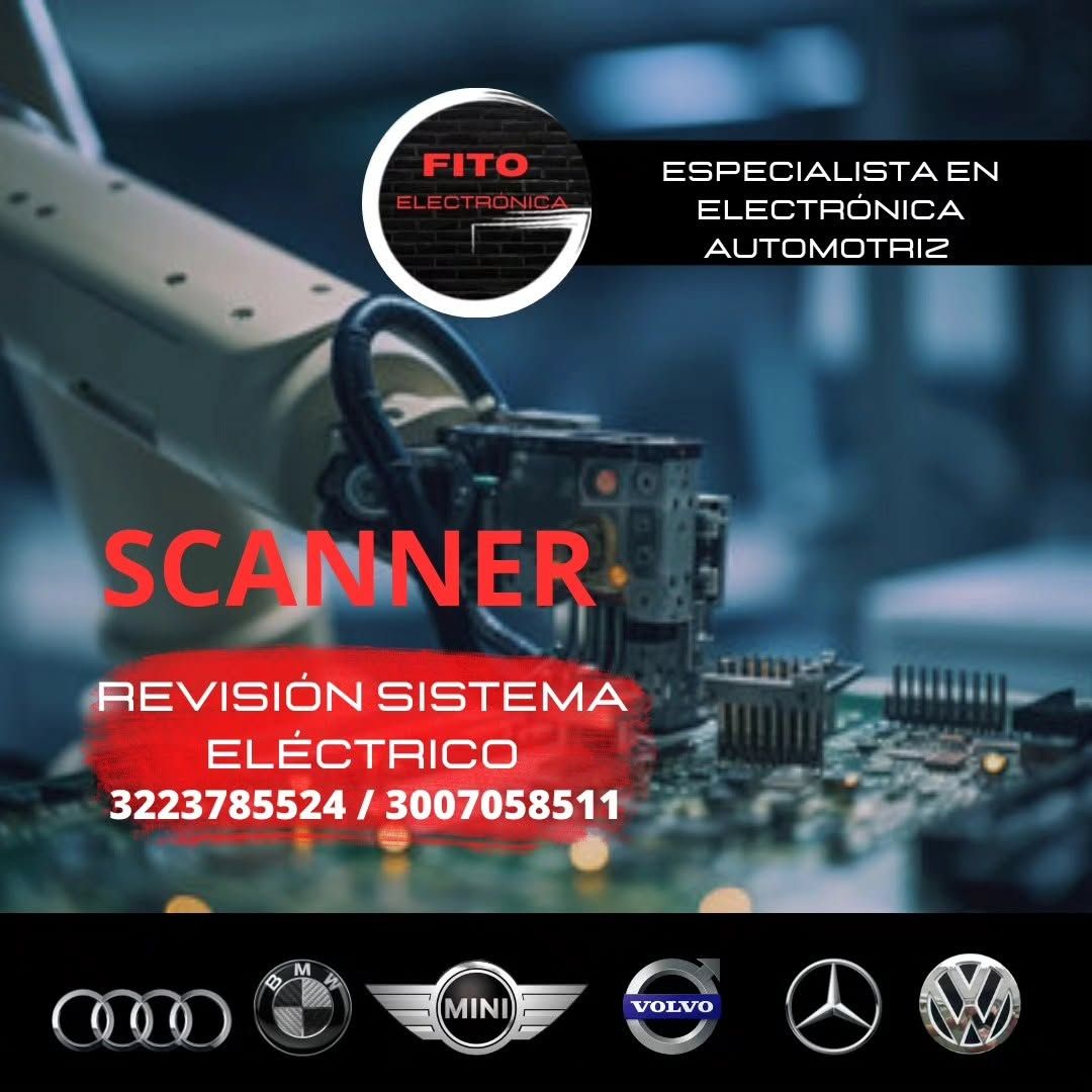 Anuncio promocional de escáner eléctrico para automóviles y servicio de reparación