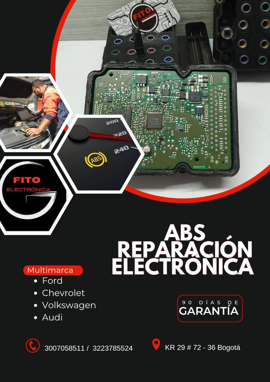 Gráfico promocional para la reparación electrónica del ABS