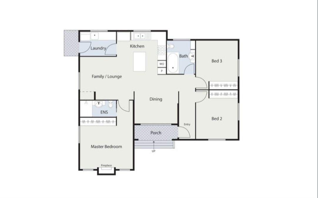 Floor Plan of a Home With a Kitchen, Living Area, Dining Room, Bedrooms, and Bathrooms — Elimar Construction in Goulburn, NSW