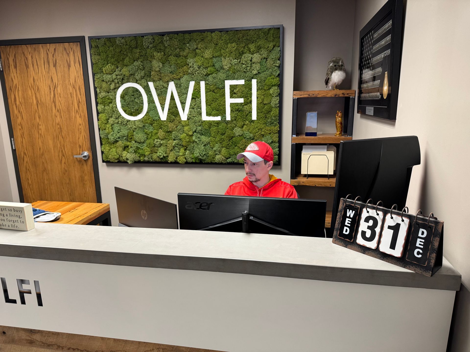 Person at desk with