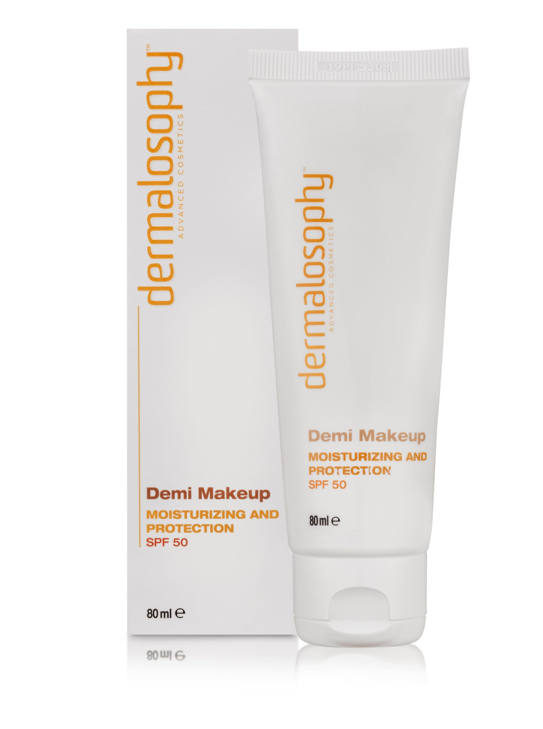 A tube of dermalosophy derm makeup sits next to its box
