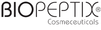 A black and white logo for biopeptix cosmeceuticals