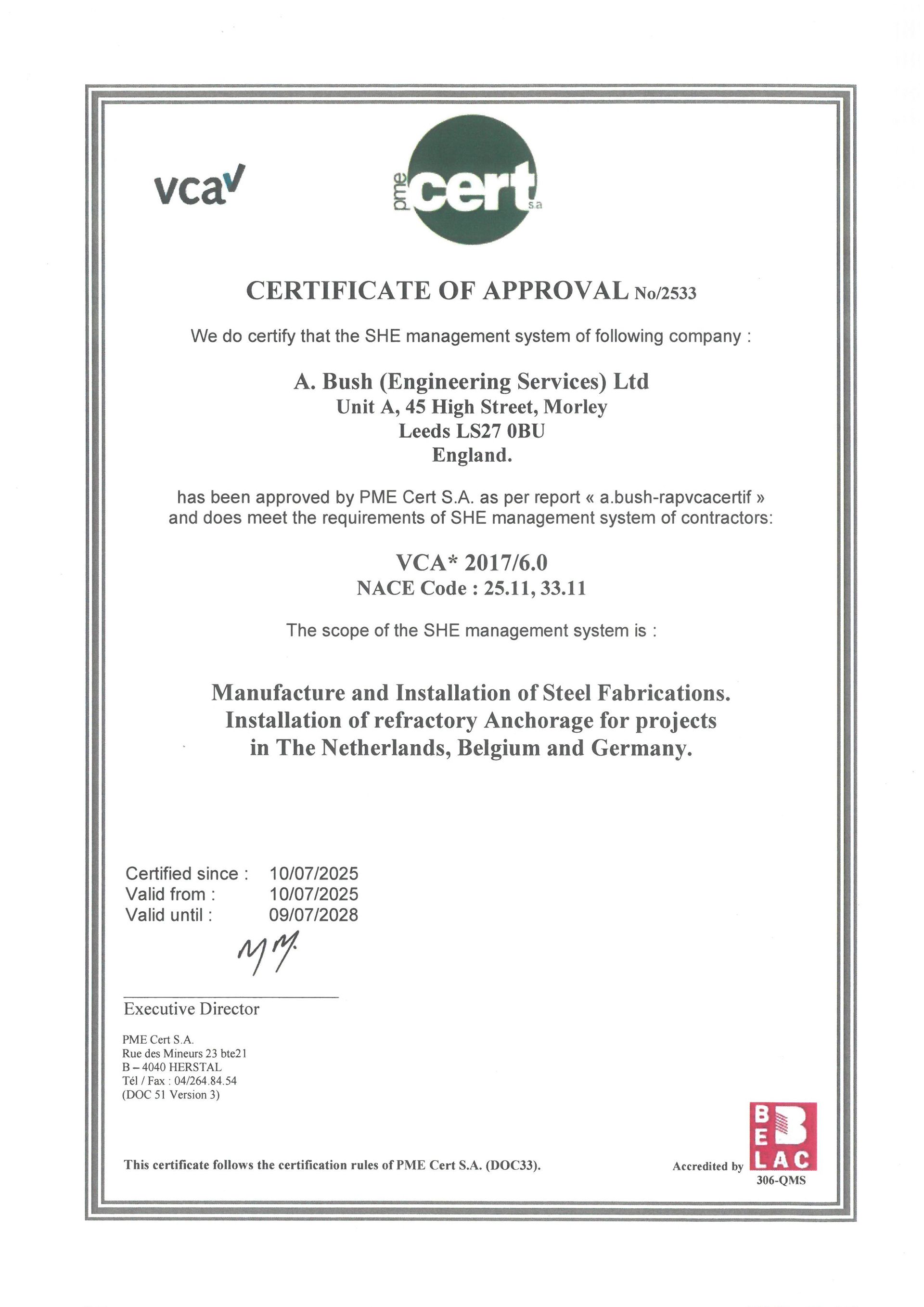Fabricated steel in Leeds | A. Bush Engineering Services