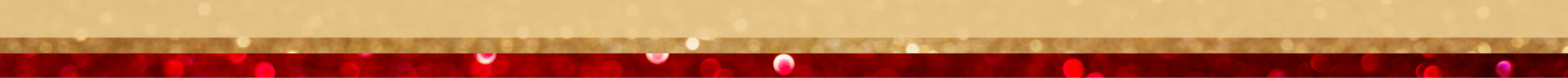 Red and gold decorative banner with a beige center strip and sparkly accents