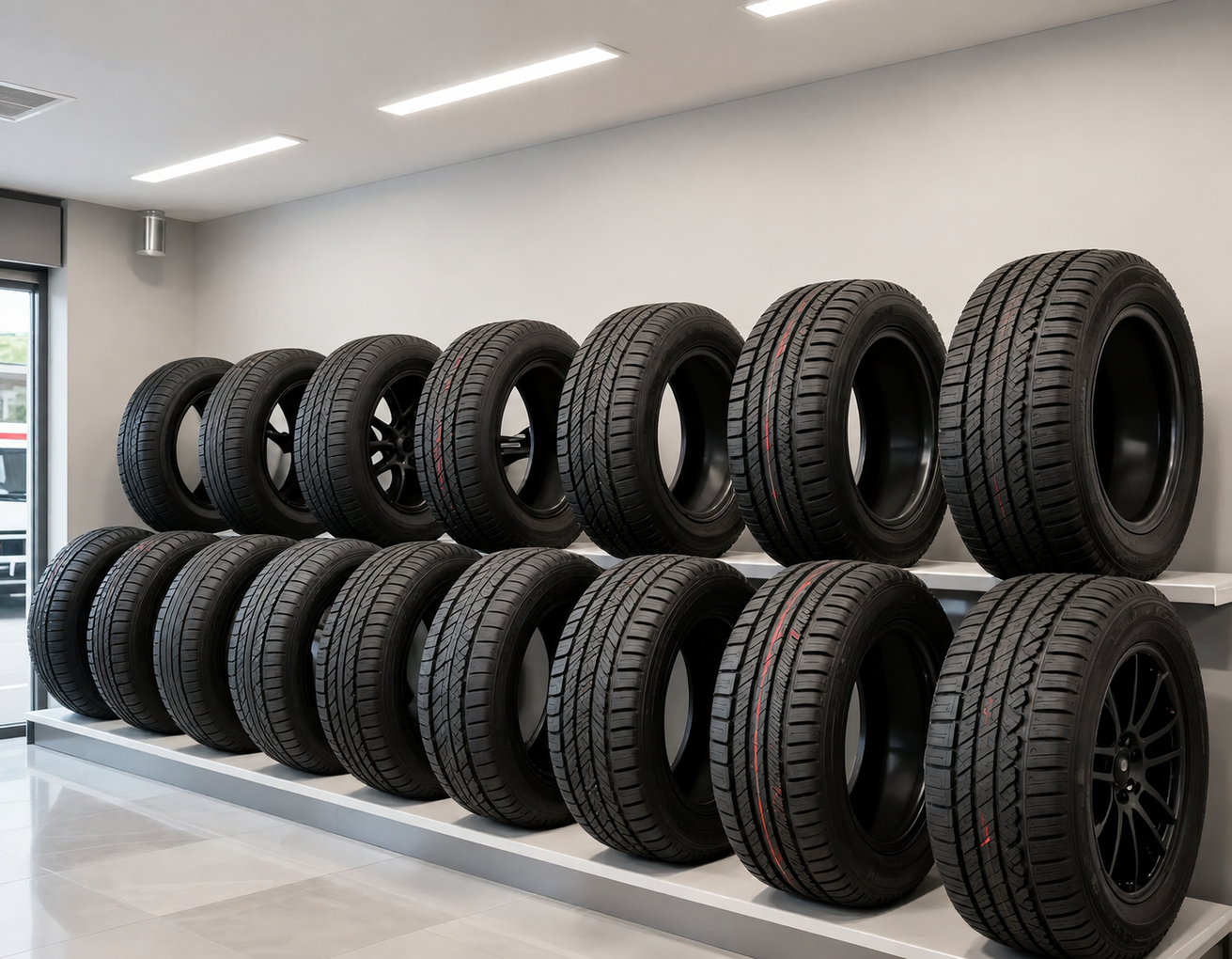 Esposizione pneumatici Pirelli e multimarca