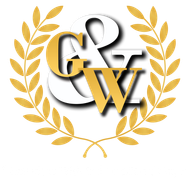 Gold laurel wreath icon on a white background