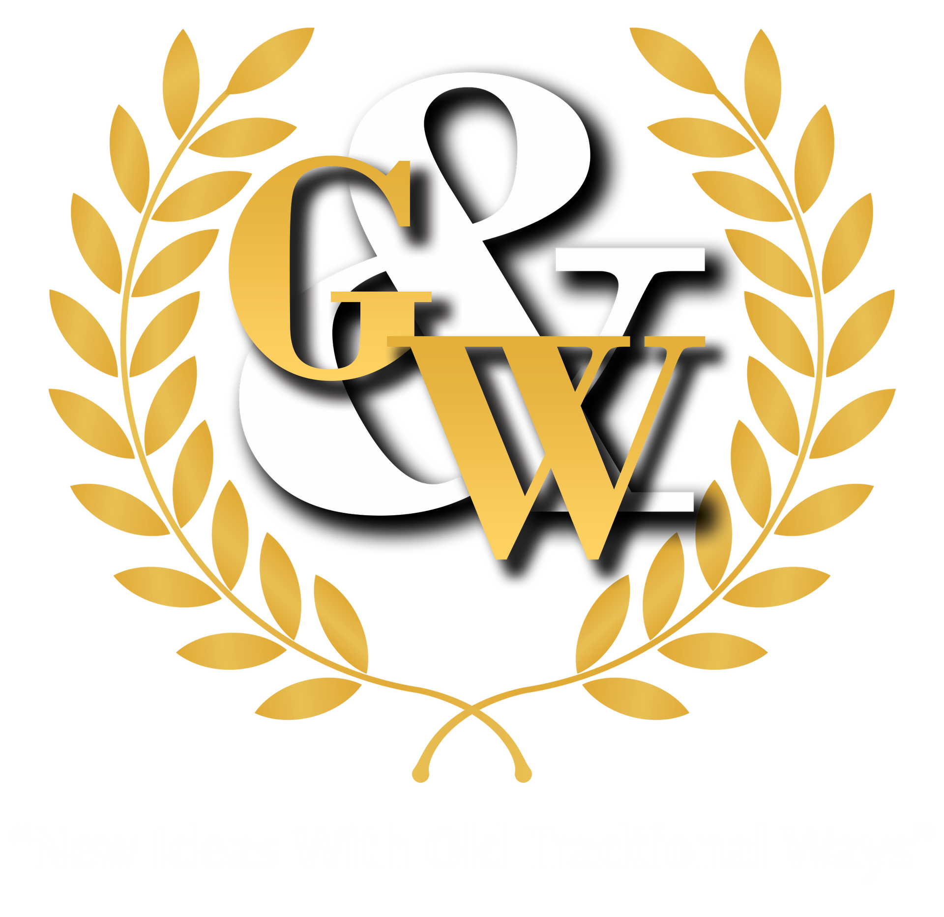 Gold laurel wreath icon on a white background