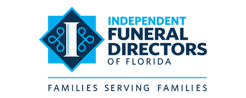 Independent Funeral Directors of Florida logo with blue diamond icon and slogan “Families Serving Families”