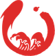 Red circular wave logo with a small red dot above and stylized waves at the bottom