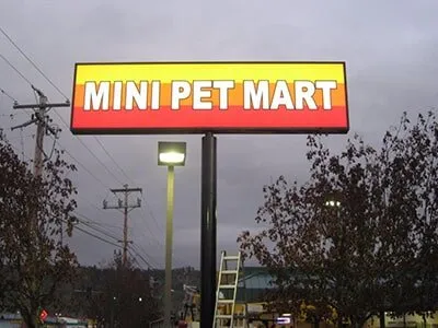 Mini Pet Mart Lighted Signage — Coos Bay, OR — Art Signs, Inc.