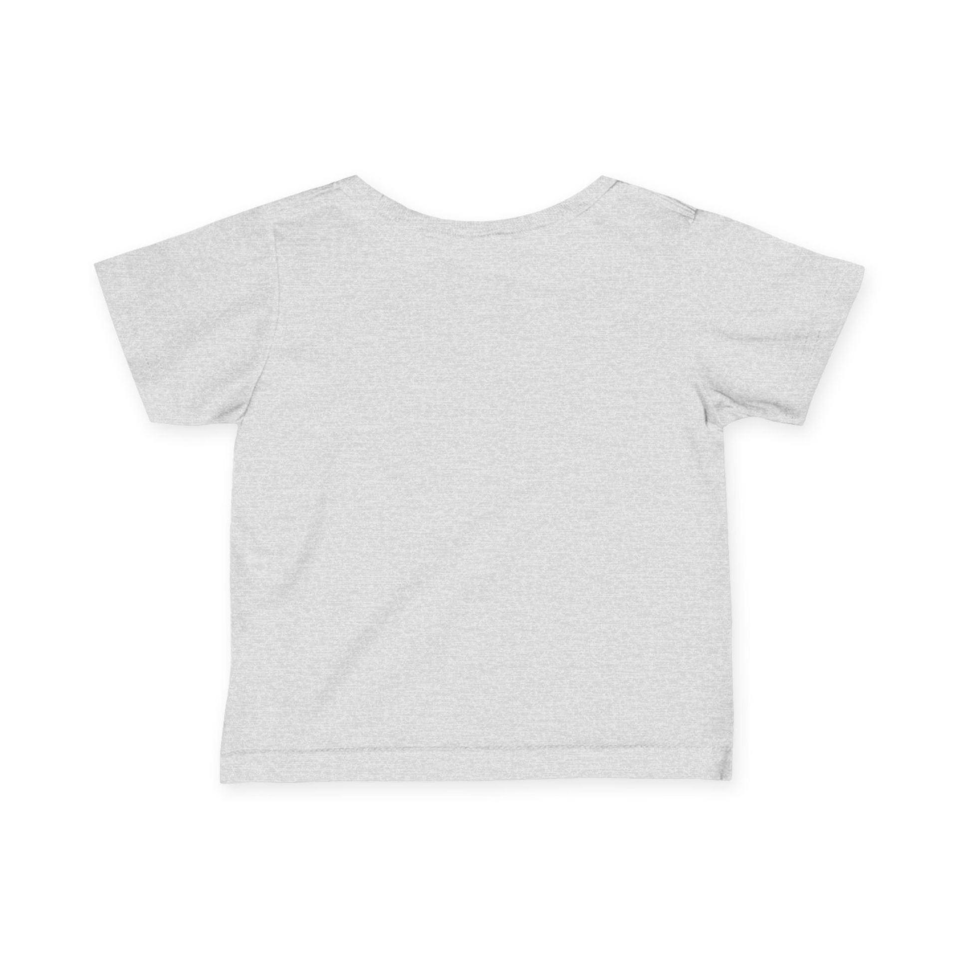 Baby's gray t-shirt with a cross that has the word 