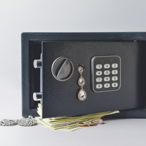 A black safe with money in it Chester Locksmiths