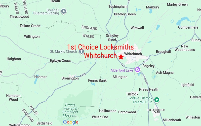 Wrexham Locksmith Location Map
