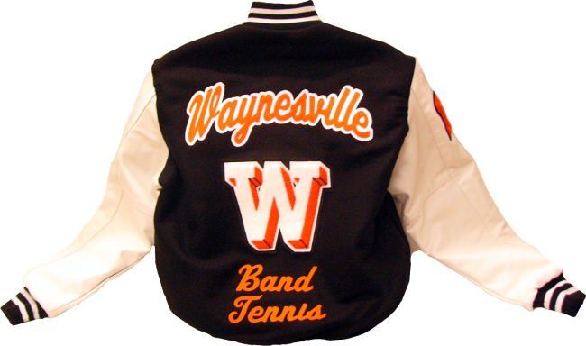 Black and white varsity jacket with 