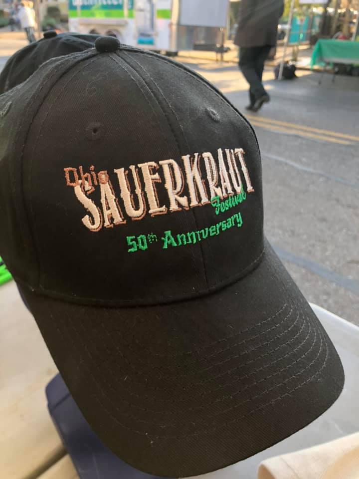 Black baseball cap embroidered with 