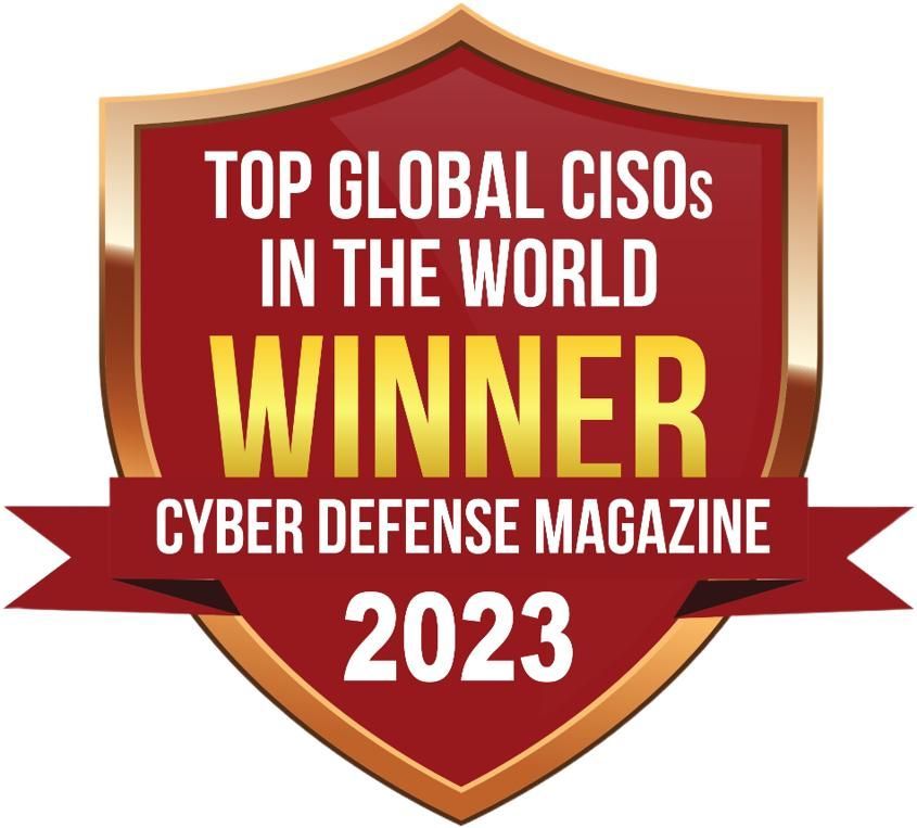 Top Global CISO in the World, 2023 recognition badge