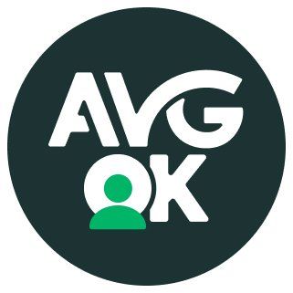 Het avg ok-logo is een cirkel met een persoon in het midden.