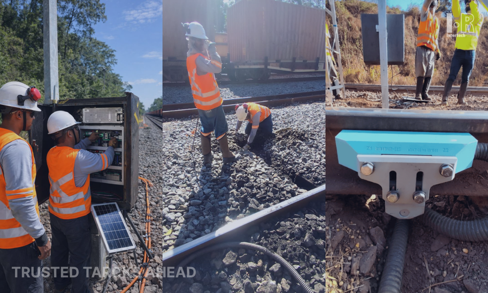 AEI reader scanning freight train tags for real-time asset identification
